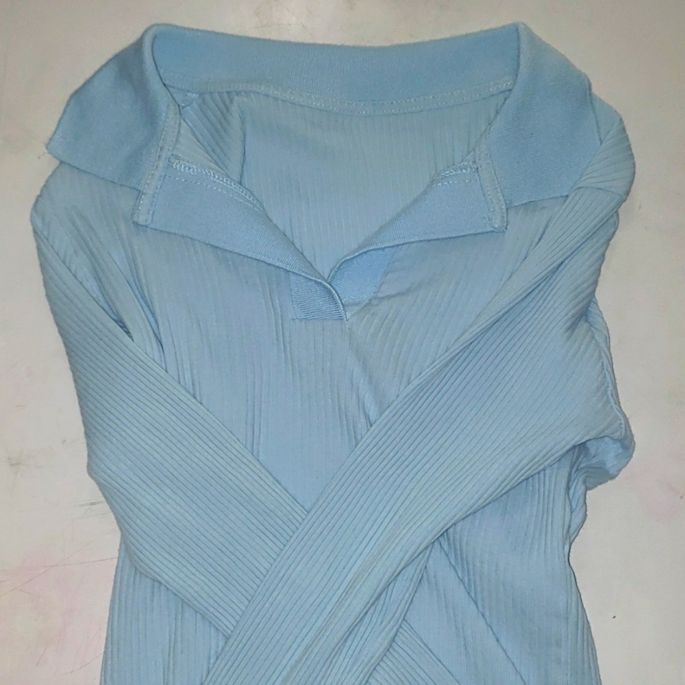 Tara Carpenter Blue ribbed long sleeve
